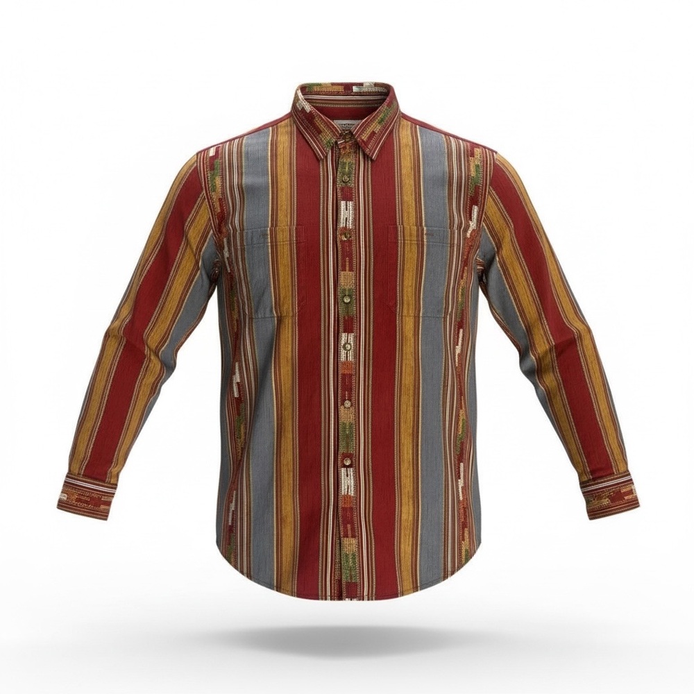 👕 The Territory Ahead Men’s Multicolor Striped Button-Up Shirt XXL